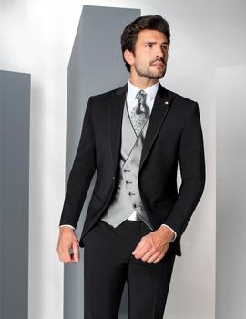 Traje ceremonia Negro chaleco plata