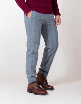 Chino La Vespita 50352 gris de cuadros para hombre