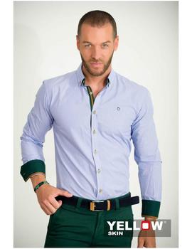 Camisa Yellow Skin 7087 azul para hombre