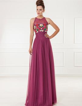 Vestido X&M tul morado