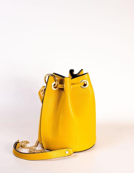 Bolso Tipo Saco Piel Amarillo