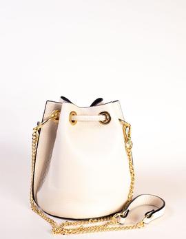 Bolso-saco de piel beige