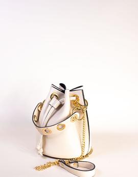 Bolso-saco de piel beige