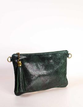 Bolso-sobre piel serpiente verde