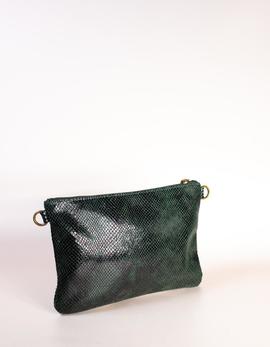 Bolso-sobre piel serpiente verde