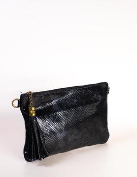 Bolso-sobre piel serpiente negro