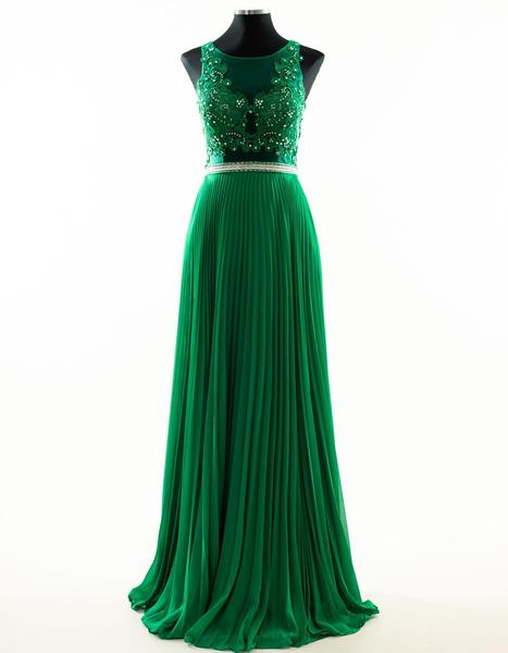 Vestido plisado verde