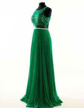Vestido plisado verde