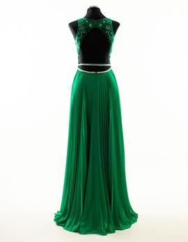Vestido plisado verde