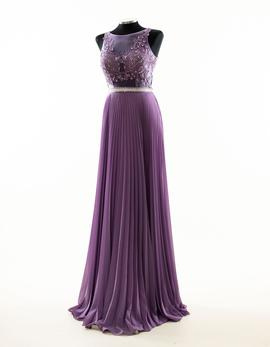 Vestido plisado color lila