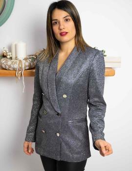 Chaqueta brillo plata