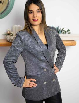 Chaqueta brillo plata