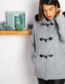 Trenca corta Goretti gris para mujer