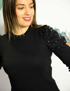 Jersey con manga abullonada negro