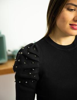 Jersey con manga abullonada negro