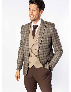 Traje con chaleco Sinigual 4349 marrón para hombre