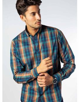 Camisa Sinigual 11735 azul de cuadros para hombre