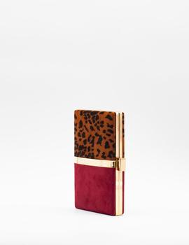 Bolso fiesta leopardo/burdeos