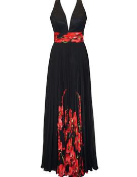 Vestido Carla Ruiz largo plisado negro