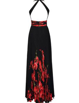 Vestido Carla Ruiz largo plisado negro