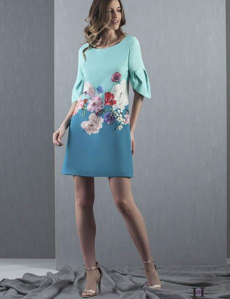 Vestido Moncho Heredia turquesa