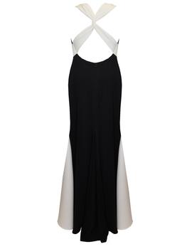 Vestido combinado negro para mujer