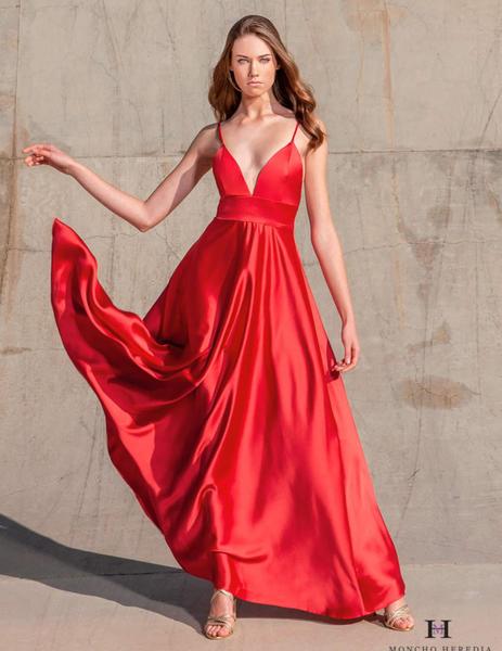 Vestido de saten rojo clearance