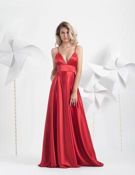 Vestido Petit Moncho satén rojo