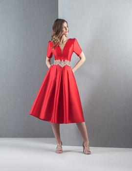 Vestido Moncho Heredia midi rojo