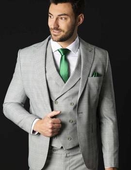 Traje con chaleco DI PREGO espiguilla gris