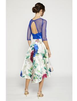 Vestido Laura asimétrico plumeti azul