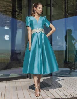 Vestido Moncho Heredia midi turquesa