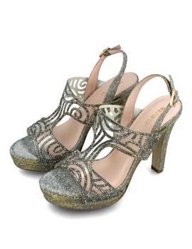 Sandalia Menbur glitter gris