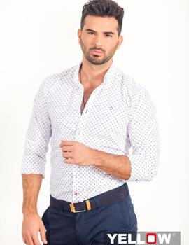 Camisa Yellow Skin 7221 blanca con detalles para hombre