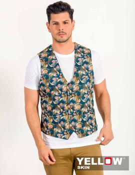 Chaleco Yellow Skin 7297 zul estampado floral para hombre