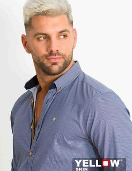 Camisa Yellow Skin 7691 marino para hombre