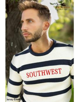 Jersey Southwest ESTELLA blanco con rayas para hombre