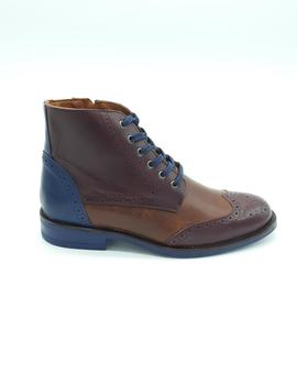 Bota Piel 20107 granate/marrón para hombre