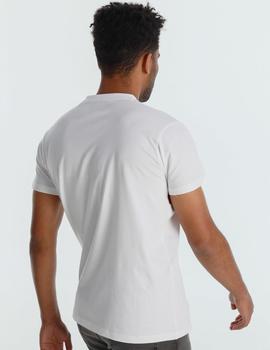 Camiseta Six Valves FRANJA PECHO blanca para hombre