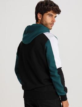 Sudadera Six Valves CORTES  con capucha verde para hombre