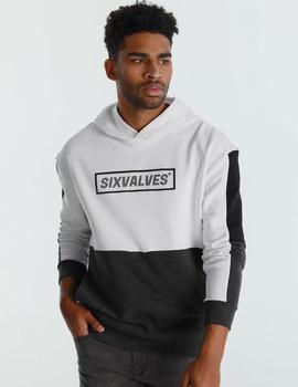 Sudadera Six Valves CORTES con capucha blanca para hombre