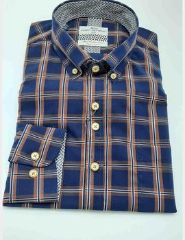 Camisa Darío Beltrán FUENTE marina cuadros para hombre