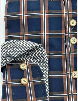 Camisa Darío Beltrán FUENTE marina cuadros para hombre