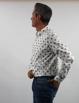 Camisa Sinigual 12153 blanca estampada para hombre