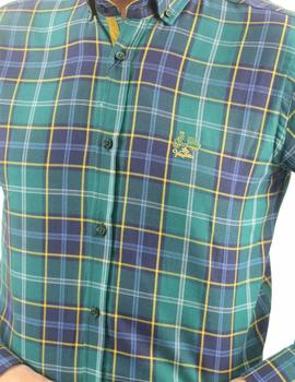 Camisa La Vespita 4884 cuadros verde para hombre