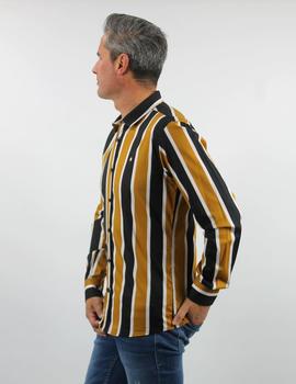 Camisa Yellow Skin 7129 mostaza rayas para hombre