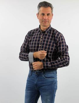 Camisa Darío Beltrán FUENTE marina cuadros para hombre