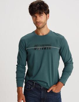 Camiseta Six Valves DENMARK m/larga verde para hombre