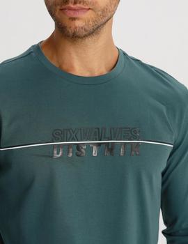 Camiseta Six Valves DENMARK m/larga verde para hombre