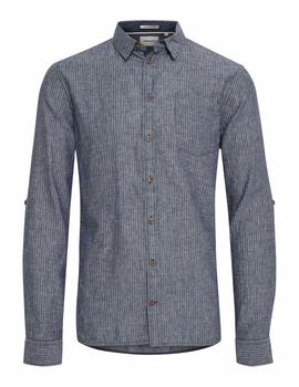 Camisa Blend 20711839 azul rayas lino para hombre